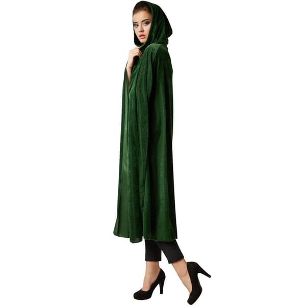 Silkekappe med hætte - 116 cm,grøn