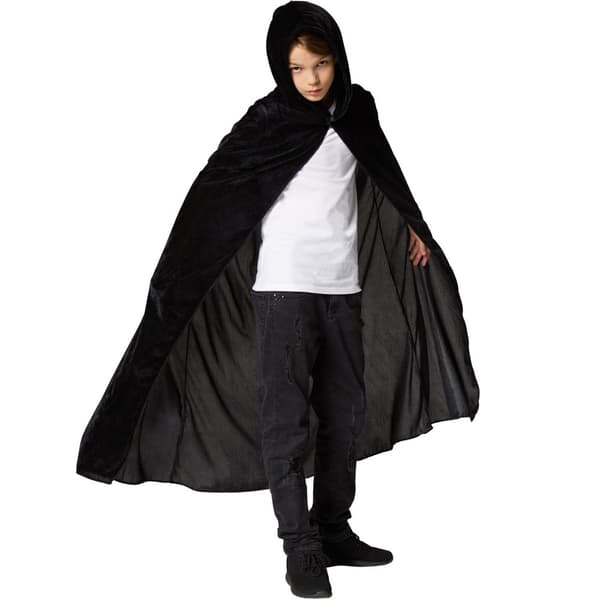 Mystisk fløjlskappe sort - 92 cm