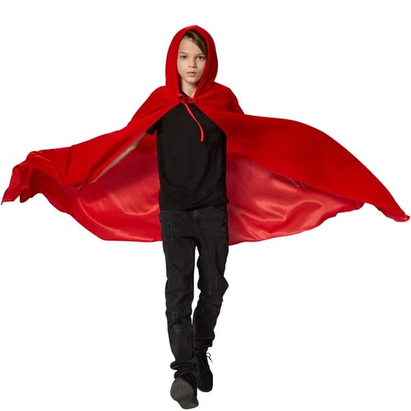 Børnekostume mystisk kappe med hætte - 116 cm