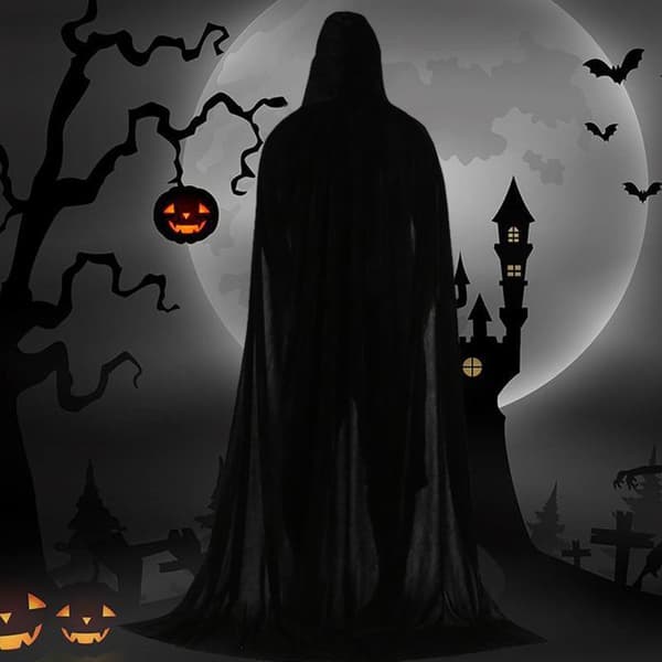 Halloween fløjlskappe med hætte
