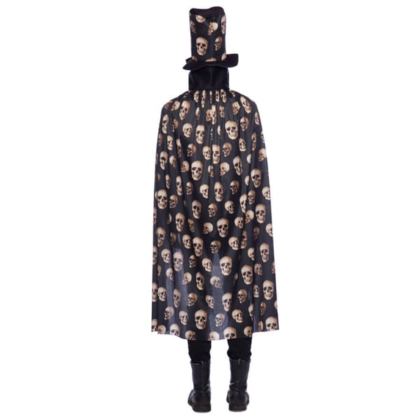 Cape & Hög Hatt Med Döskallar Onesize