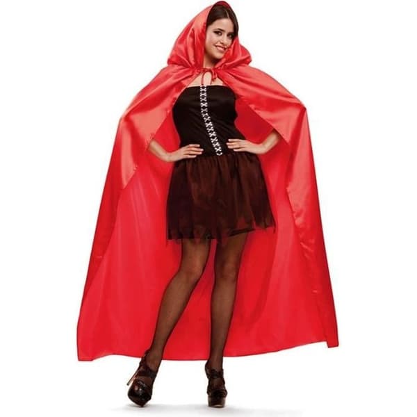 Long Red Cape - NO NAME - Satin - Vuxen - Blandat