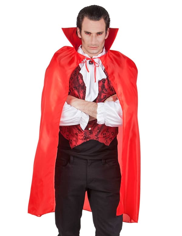 Rød vampyrkappe for menn 120 cm Halloween.Size-One size