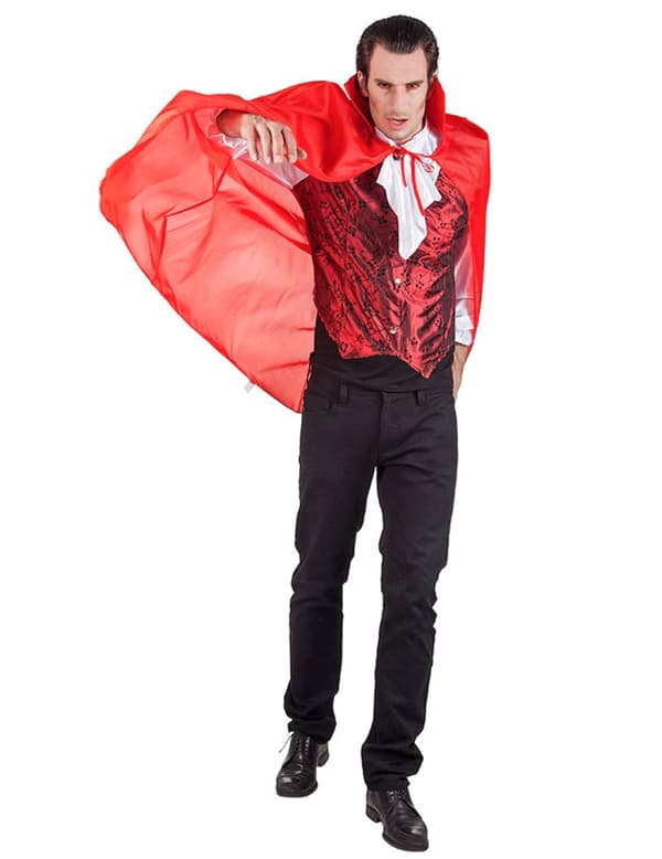 Rød vampyrkappe for menn 120 cm Halloween.Size-One size