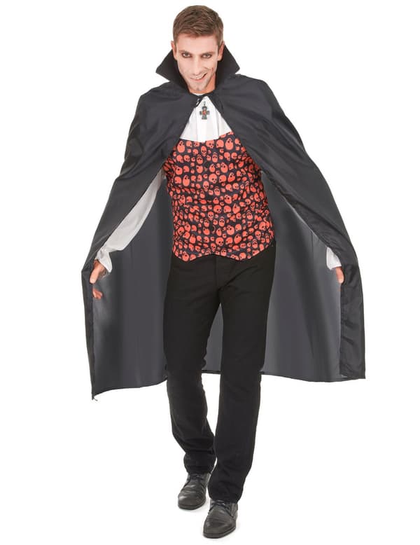 Dracula Halloween svart kappe for menn.Size-One Size (42)