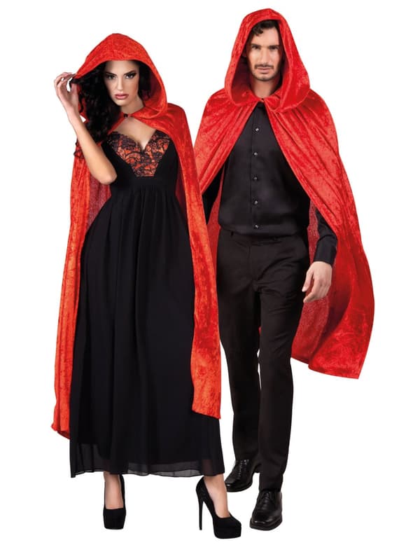 Kappe rød veloureffekt 120 cm voksen Halloween.Size-One size