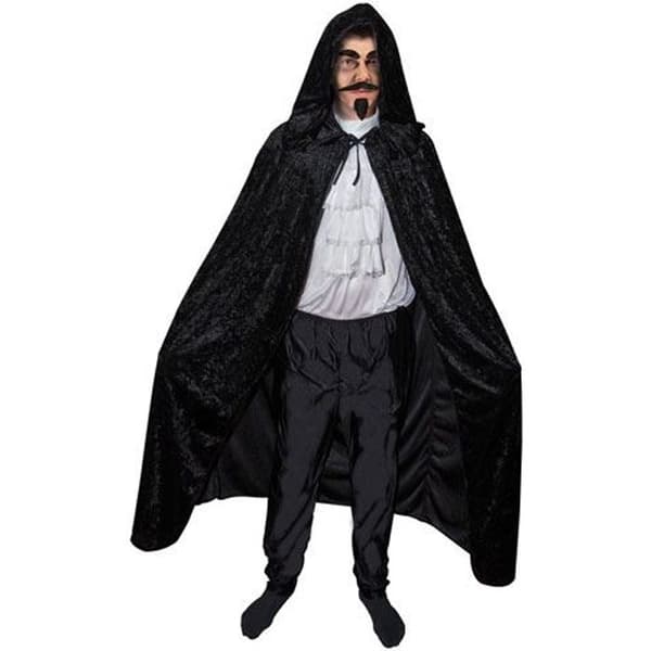 Cape - Sammet - Svart - Med huva - För vuxna - Unisex