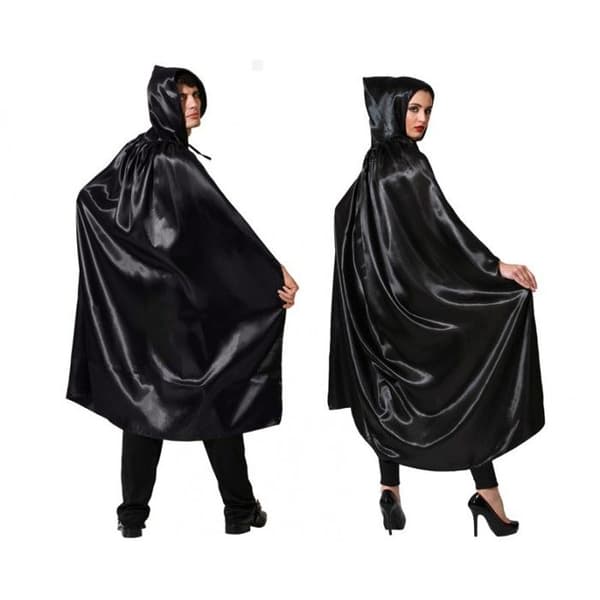 Kappa Capuche Lång svart satin