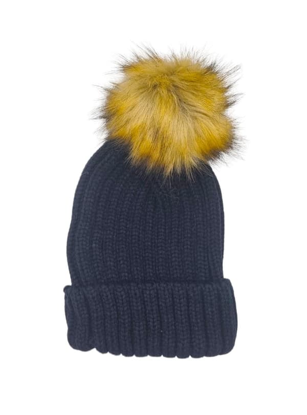 SVART HAT MED FUR BALL