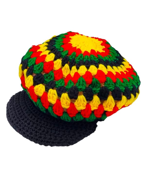 Strikket dreadlock hat med skærm rasta