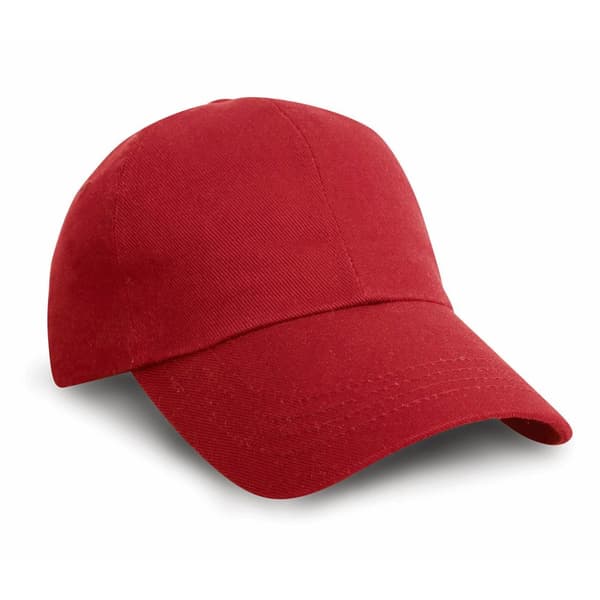 Result Unisex Low Profile Heavy Brushed Cotton Baseball Cap Red One Size