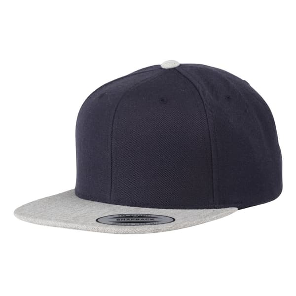 Yupoong Flexfit Unisex Classic Varsity Snapback Cap Navy/Heather Grey One Size