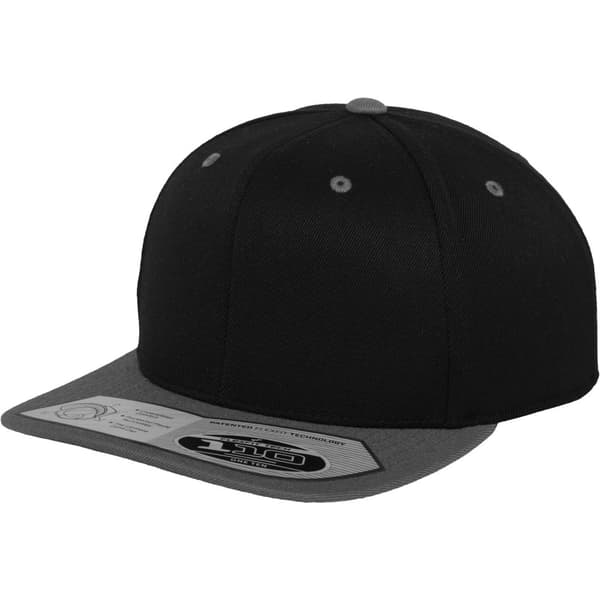 Yupoong Flexfit Unisex 110 Plain Fitted Snapback Cap (2 st.) Black/ Grey One size