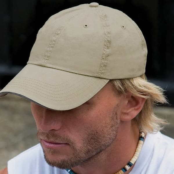 Result Washed Fine Line Cotton Baseball Cap With Sandwich Peak (Pack of 2)