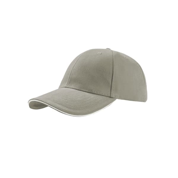 Atlantis Liberty Sandwich Heavy Brush Cotton 6 Panel Cap (2 st.) Light Grey One Size