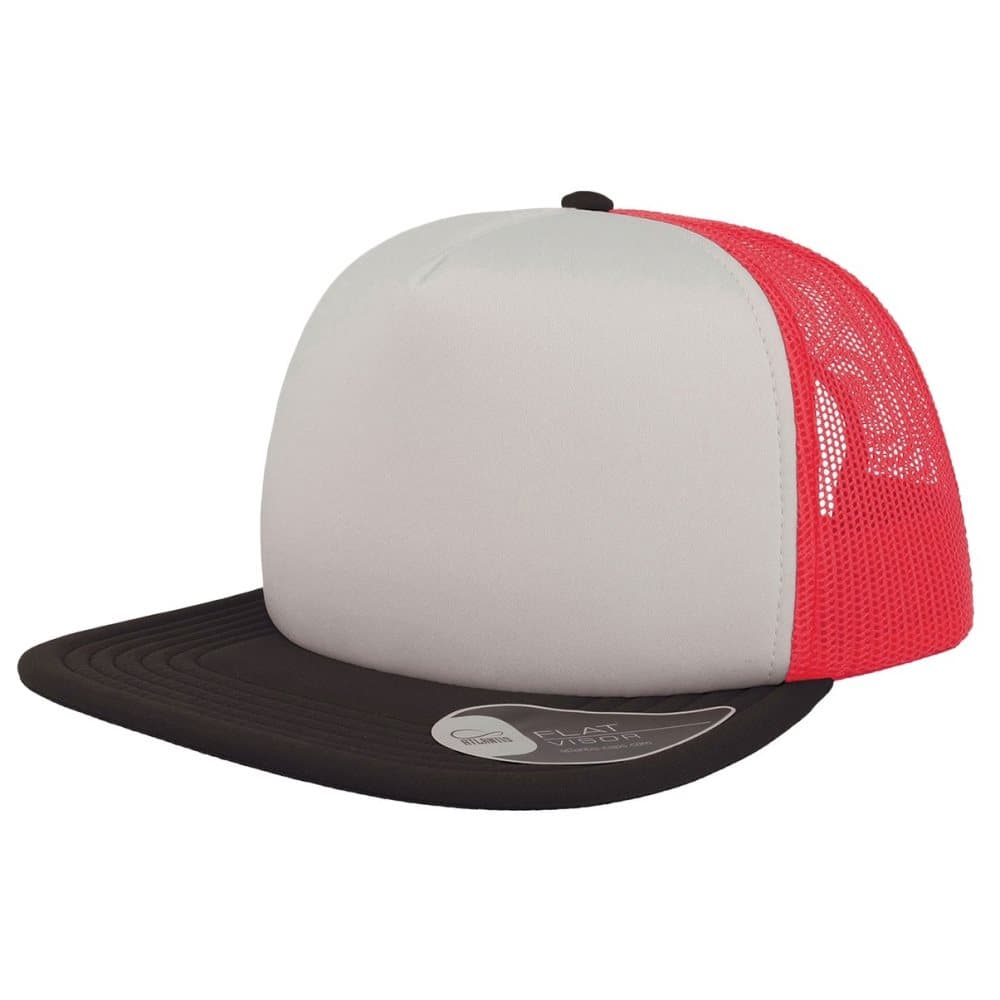 Atlantis Unisex Snap 90s Flat Visor 5 Panel Trucker Cap