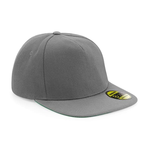 Beechfield Unisex Original Flat Peak Snapback Cap Grey/ Grey One Size