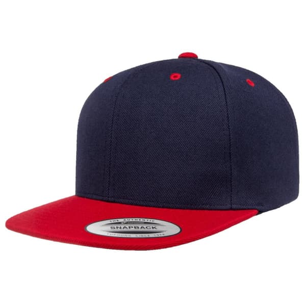 Yupoong Mens The Classic Premium Snapback 2-Tone Cap Navy/Red One Size