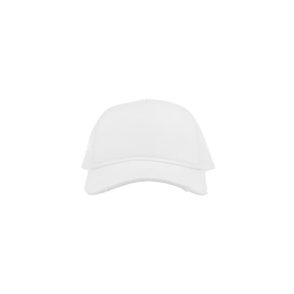 Atlantis Rapper förstörda 5 Panel Weathered Trucker Cap White/White One Size