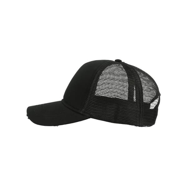 Atlantis Rapper Destroyed 5 Panel Weathered Trucker Cap