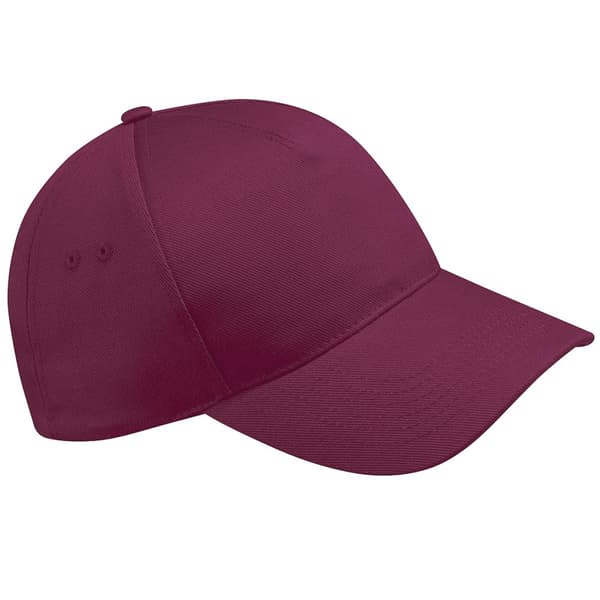 Beechfield Unisex Ultimate 5 Panel Baseball Cap (2 st.) Burgundy One Size
