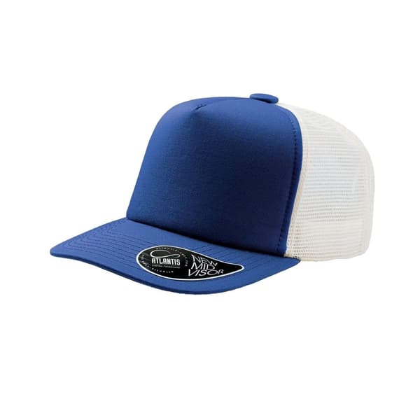 Atlantis Record Mid Visor 5 Panel Trucker Cap (Pack of 2) Royal One Size
