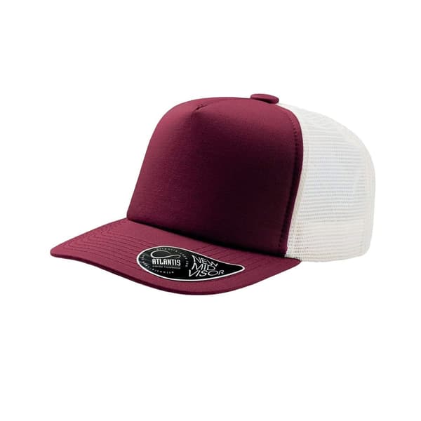 Atlantis Record Mid Visor 5 Panel Trucker Cap (pakke med 2)