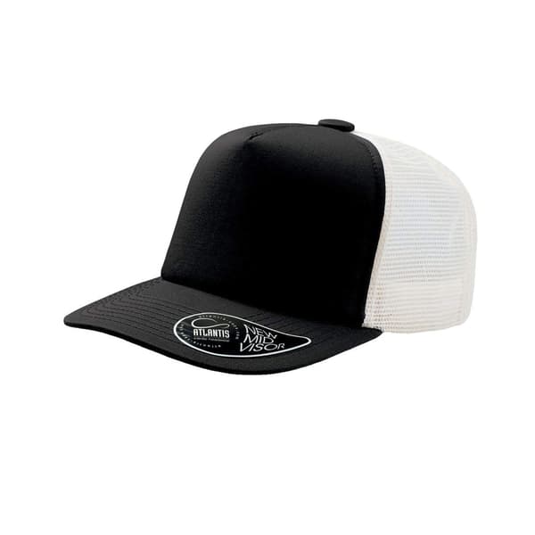 Atlantis Record Mid Visor 5 Panel Trucker Cap (pakke med 2)