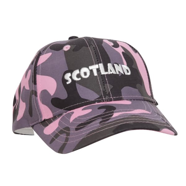 Ladies/Womens Skottland broderade Camouflage Baseball Cap Pink Camouflage One Size