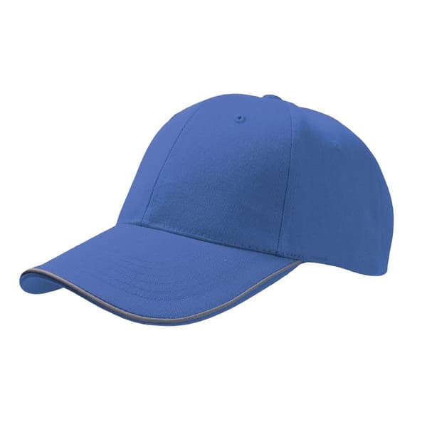 Atlantis Reflect 6 Panel Reflective Piping Baseball Cap Royal One Size