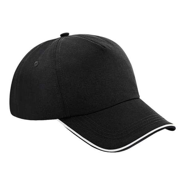 Beechfield Authentic 5-Panel Cap Black/White One Size