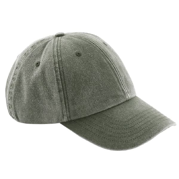 Beechfield Unisex Low Profile Vintage Denim-Look Cap (Pack of 2) Vintage Olive One Size