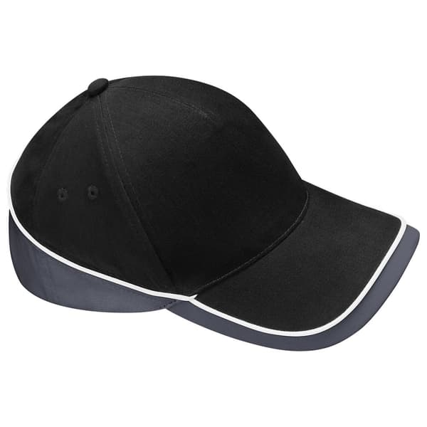 Beechfield Unisex Teamwear Competition Cap Baseball / Hovedbeklædning (pakke med 2) Black/Graphite Grey One Size