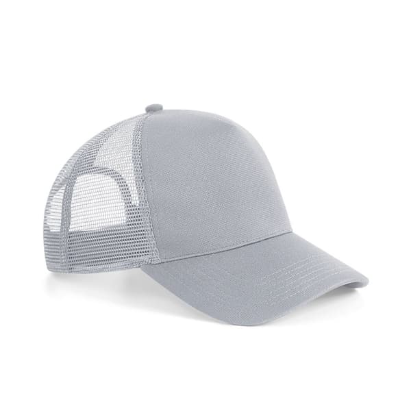 Beechfield Microknit Snapback Trucker Cap Light Grey One Size