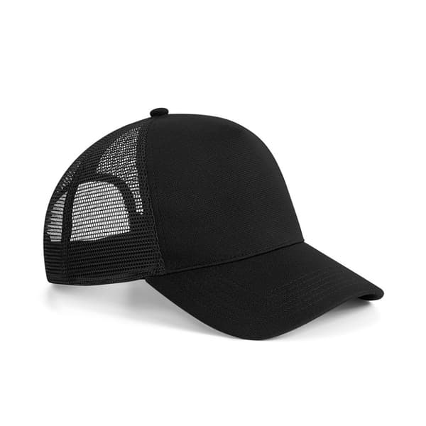 Beechfield Microknit Snapback Trucker Cap Black One Size
