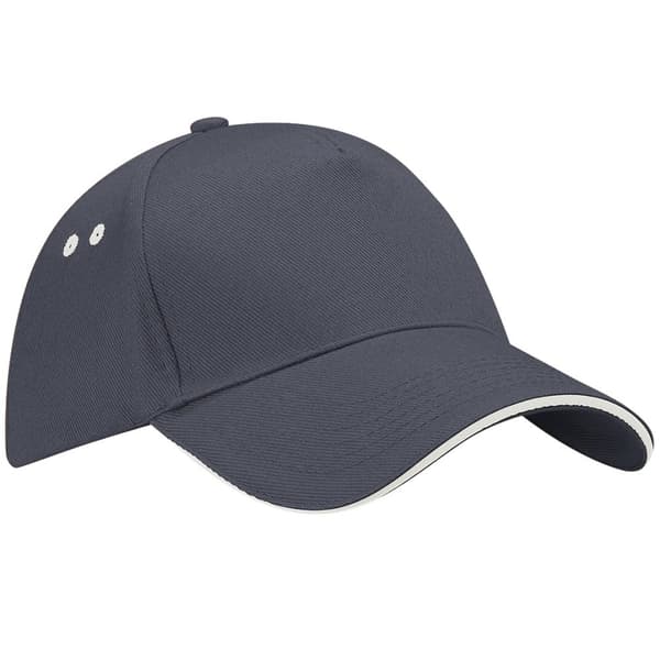 Beechfield Unisex Ultimate 5 Panel Contrast Baseball Cap med Sandwich Peak / Headwear (Pack of 2)