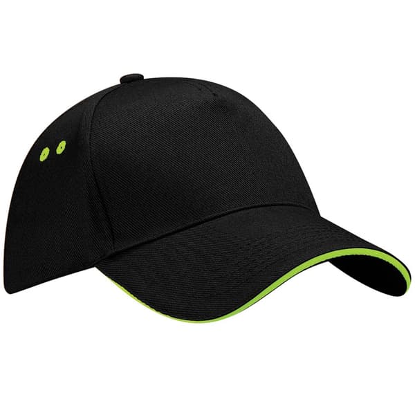 Beechfield Unisex Ultimate 5 Panel Kontrast Baseball Cap med Sandwich Peak / Hovedbeklædning (Pakke med 2)