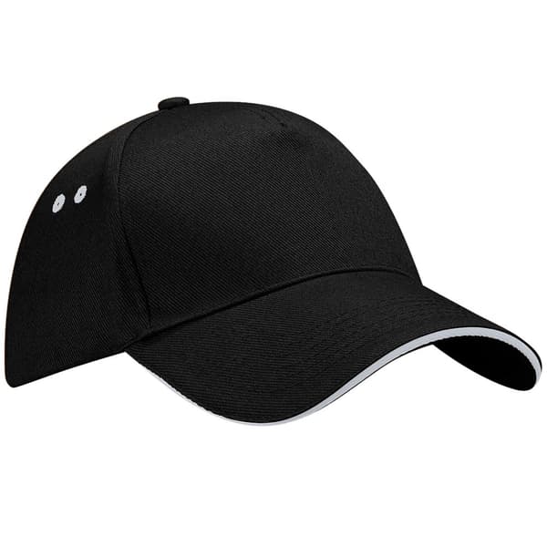 Beechfield Unisex Ultimate 5 Panel Kontrast Baseball Cap med Sandwich Peak / Hovedbeklædning (Pakke med 2)