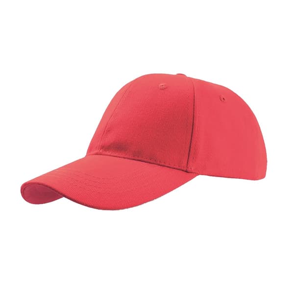 Atlantis Liberty Six Buckle Brushed Cotton 6 Panel Cap Red One Size