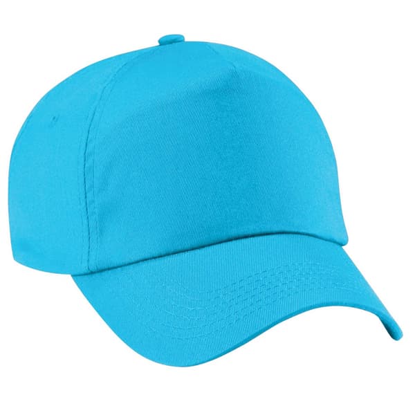 Beechfield Plain Unisex Junior Original 5 Panel Baseball Cap Surf Blue One Size