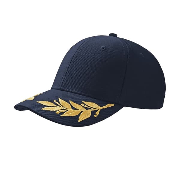 Atlantis Winner Laurel Embroidered Cap (Pack Of 2) Navy One Size