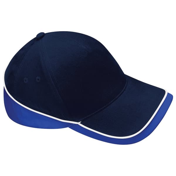Beechfield Unisex Teamwear Competition Cap Baseball / Headwear French Navy/Bright Royal/White One Size