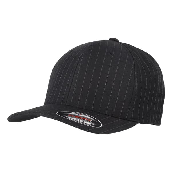 Yupoong Flexfit Unisex Pinstripe Baseball Cap Black/White L-XL