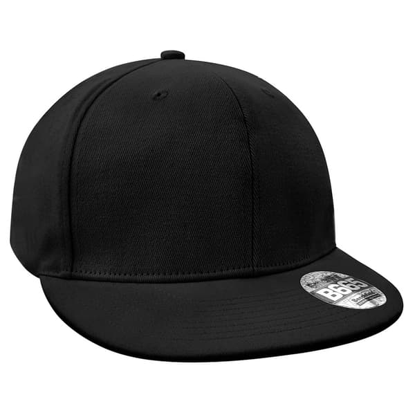 Beechfield Mens Flat Peak Rapper Cap Black One Size
