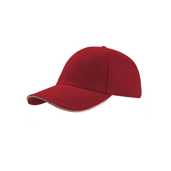 Atlantis Liberty Sandwich Heavy Brush Cotton 6 Panel Cap Burgundy One Size