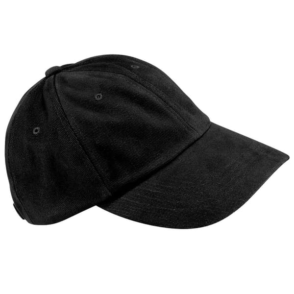 Beechfield Unisex Low Profile Heavy Brushed Cotton Baseball Cap (Pack of 2) Black One Size