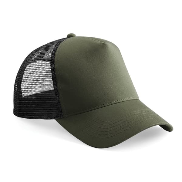 Beechfield Mens Half Mesh Trucker Cap / Headwear (Pack of 2)