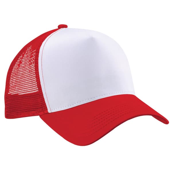 Beechfield Mens Half Mesh Trucker Cap / Headwear (Pack of 2)