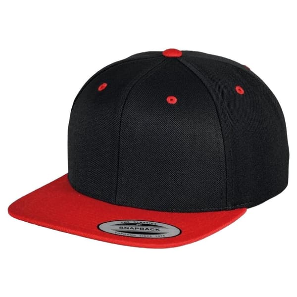 Yupoong Mens The Classic Premium Snapback 2-Tone Cap (2 st.) Black/ Red One Size