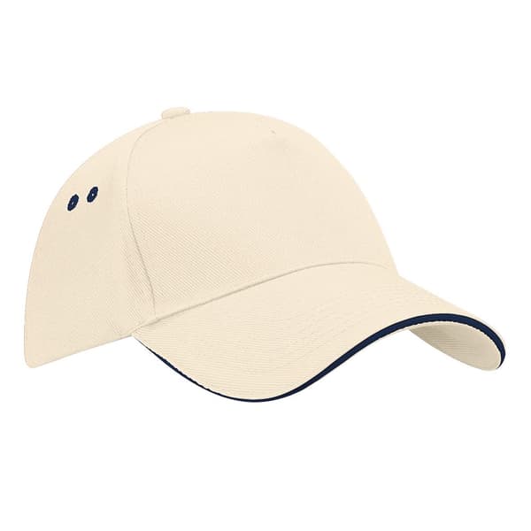 Beechfield Unisex Ultimate 5 Panel Contrast Baseball Cap med Sandwich Peak / Headwear